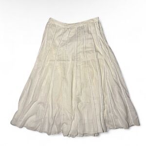 Vintage April Cornell Fairycore Cottagecore White / silver pleated midi skirt🤍